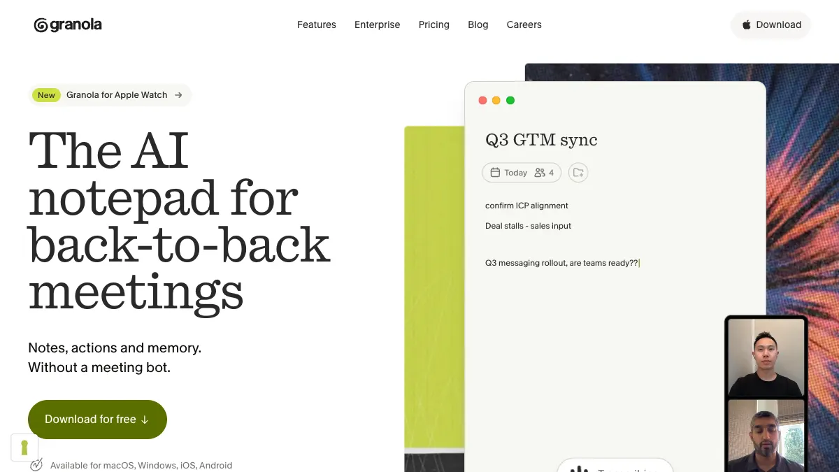 AI Meeting Note Taker: 5 Tools Compared by Meeting Type official product page